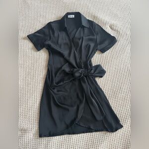 Elegant Black Wrap Dress